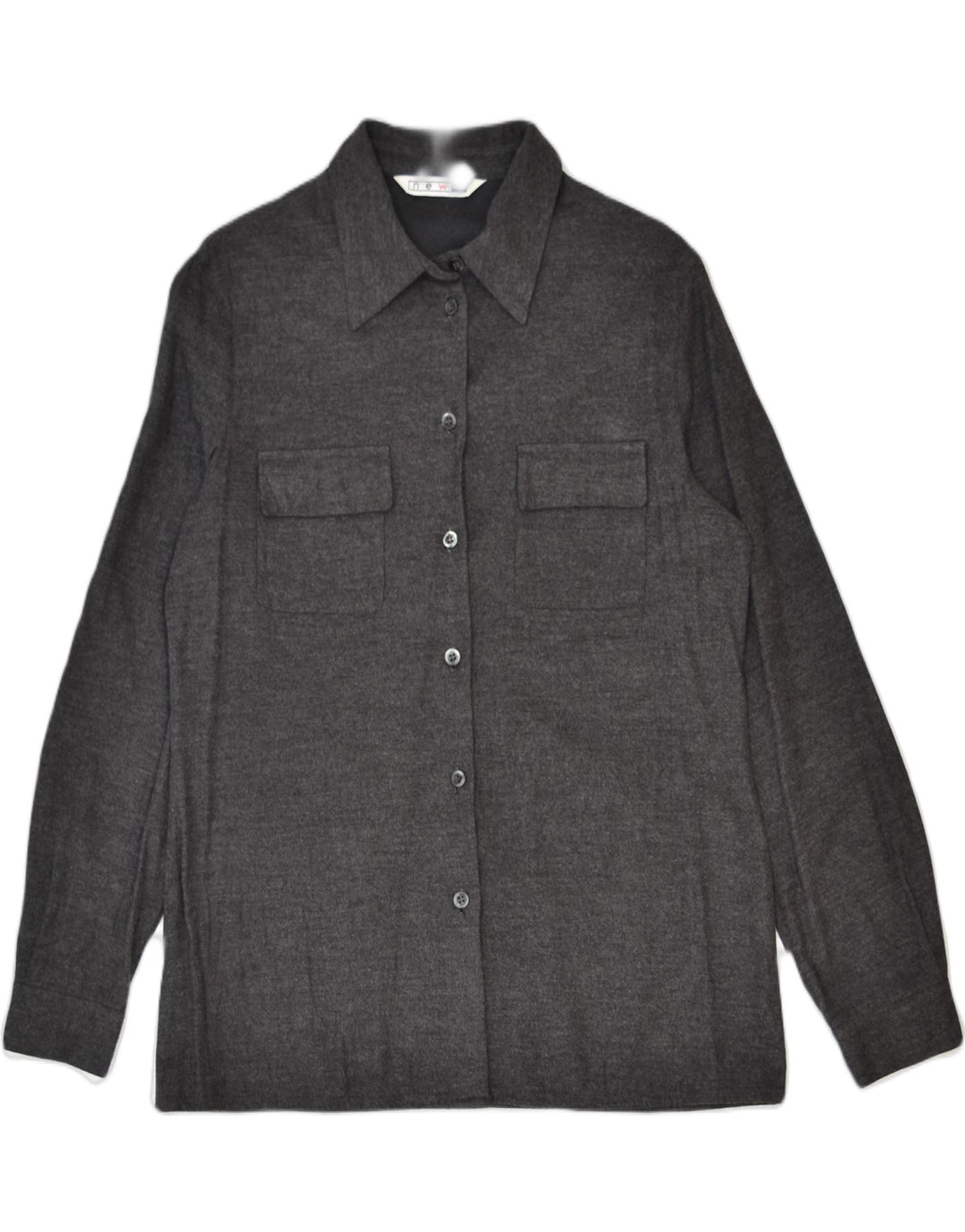 NEW PENNY Womens Shirt UK 12 Medium Grey Polyester | Vintage | Thrift | Second-Hand | Used Clothing | Messina Hembry 