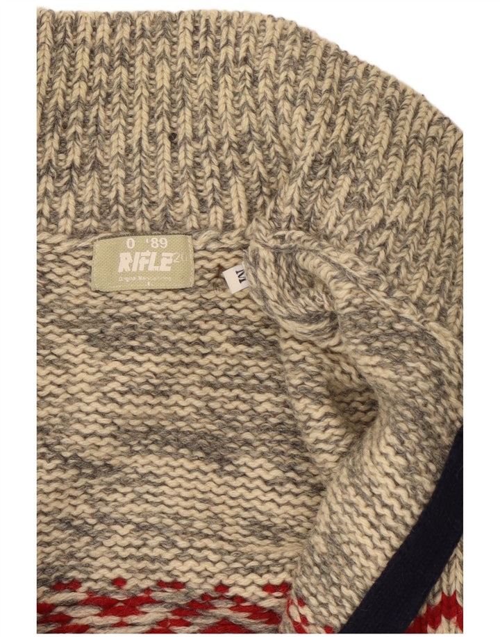 Ανδρικό πουλόβερ Rifle Cardigan Medium Grey Fair Isle