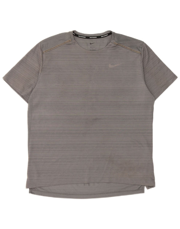 Ανδρικό μπλουζάκι Nike Dri Fit Top Large Grey Pinstripe Polyester