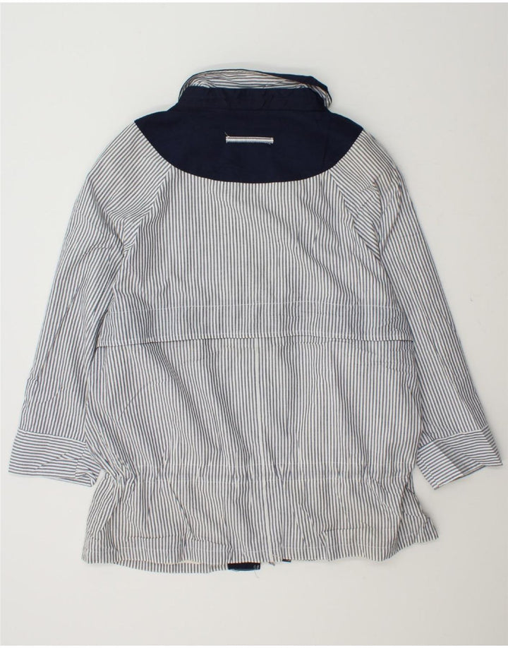 BONITA Womens Windbreaker Jacket EU 42 Large Navy Blue Striped Polyester Vintage Bonita and Second-Hand Bonita from Messina Hembry 