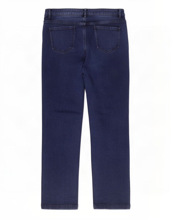 Marks & Spencer Γυναικεία Straight Jeans UK 16 Large W34 L29 Navy Blue Cotton