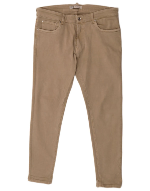Zara Ανδρικό Skinny τζιν με χαμηλή μέση EU 46 XL W36 L28 Μπεζ βαμβακερό
