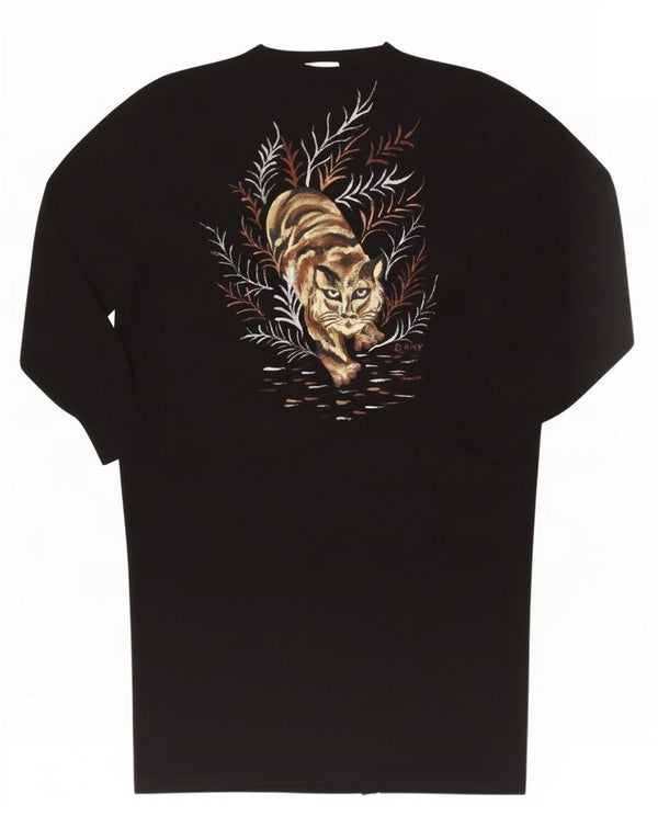 Γυναικείο γραφικό φόρεμα Benetton IT 44 Medium Black Animal Print