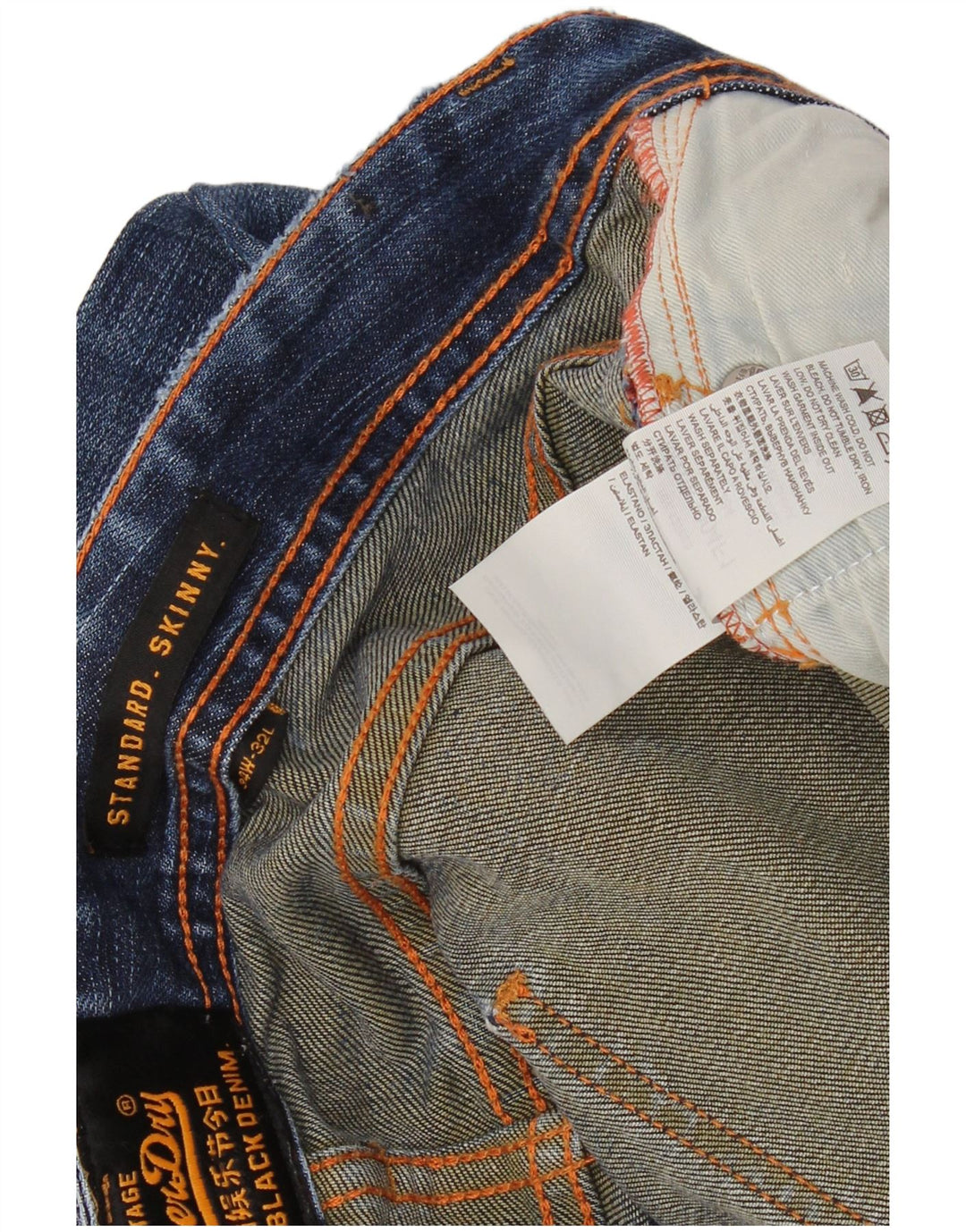 Ανδρικό SUPERDRY Standard Fit Skinny Jeans W34 L32 Μπλε βαμβακερό