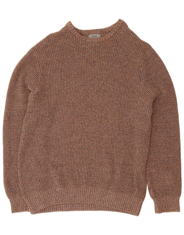 Ανδρικό πουλόβερ Marks & Spencer Crew Neck Jumper 2XL Καφέ βαμβακερό