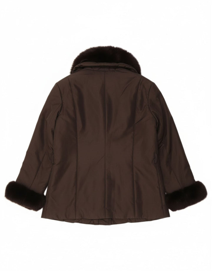 Luisa Spagnoli Γυναικείο υπερμεγέθη τζάκετ UK 10 Μικρό καφέ πολυεστέρας