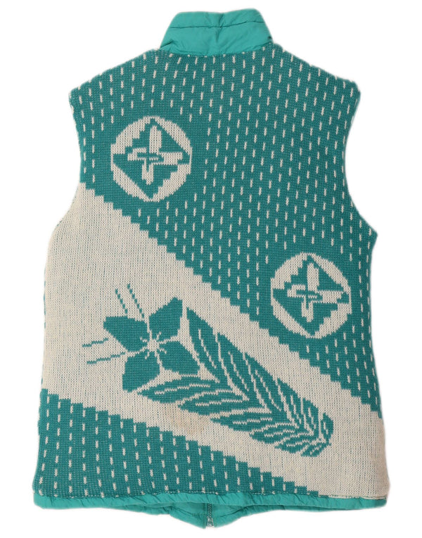 Ανδρικά Vintage Graphic Reversible Gilet UK 38 Medium Turquoise Floral