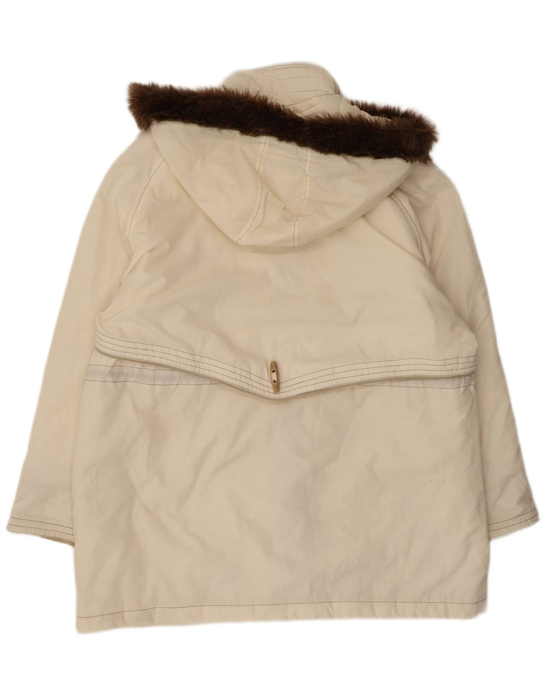 MAJESTIC Γυναικείο παλτό Duffle με κουκούλα UK 20 2XL Off White Floral