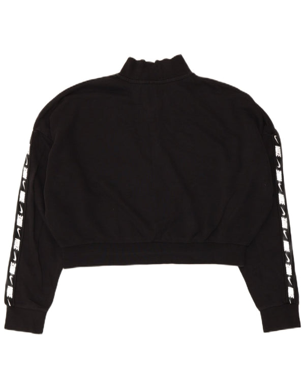 Γυναικείο φούτερ Nike Crop με φερμουάρ με λαιμόκοψη Jumper UK 16 μεγάλο μαύρο