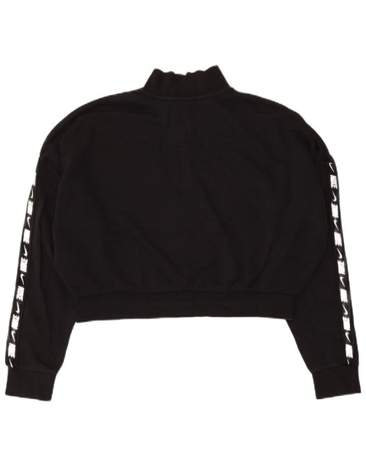Γυναικείο φούτερ Nike Crop με φερμουάρ με λαιμόκοψη Jumper UK 16 μεγάλο μαύρο