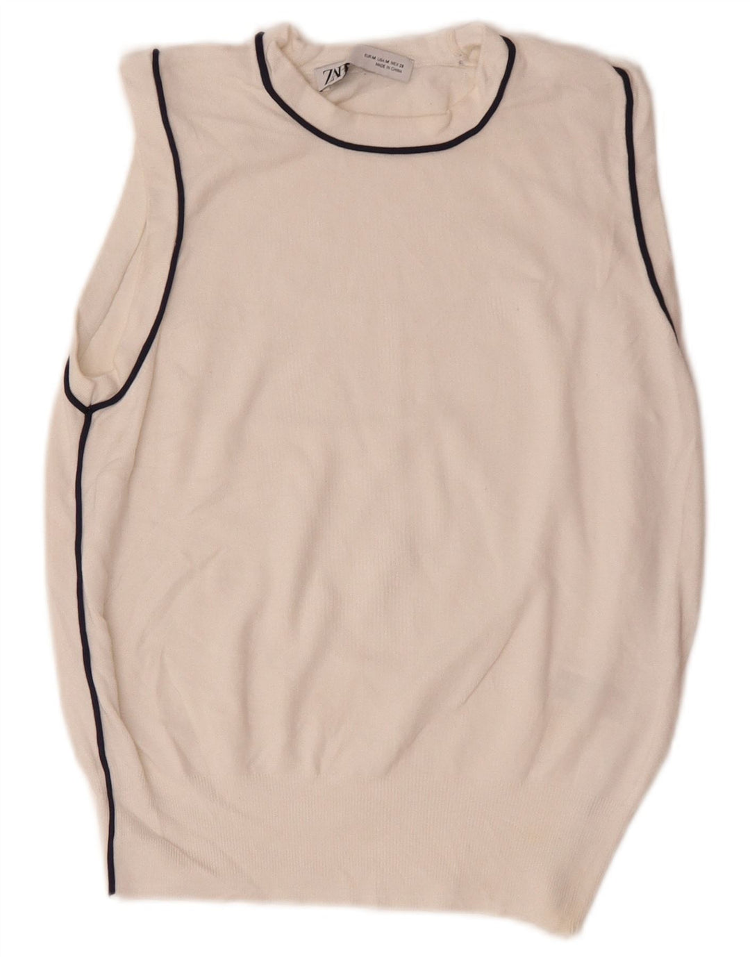 Zara Γυναικείο Γιλέκο Tank Top UK 12 Medium White Viscose