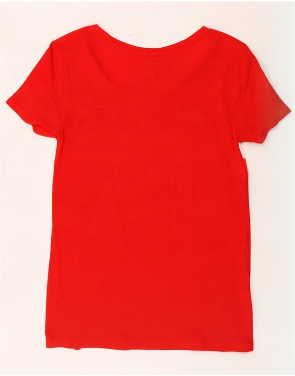 Γυναικείο γραφικό μπλουζάκι Tommy Hilfiger Top UK 6 XS Red Colourblock