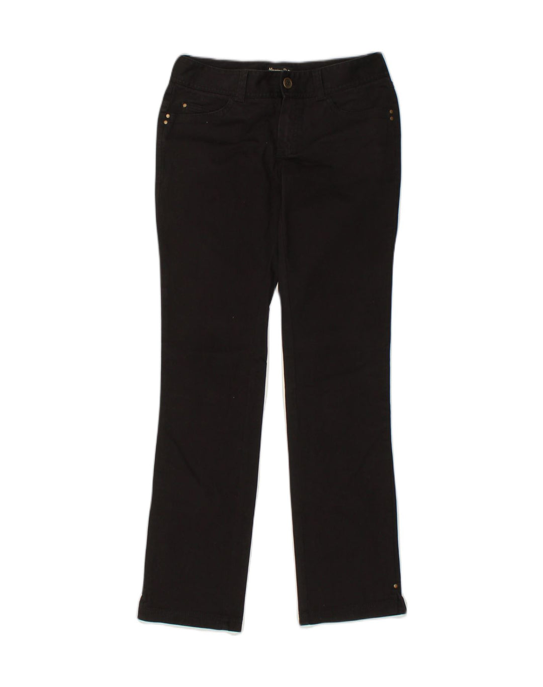 MASSIMO DUTTI Womens Straight Casual Trousers W26 L31 Black Cotton | Vintage Massimo Dutti | Thrift | Second-Hand Massimo Dutti | Used Clothing | Messina Hembry 