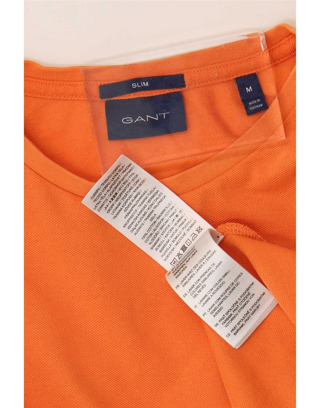 Ανδρικό T-shirt Gant Slim Fit Top Μεσαίο πορτοκαλί βαμβακερό