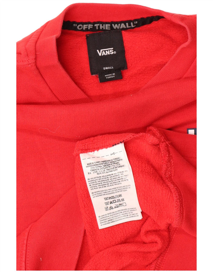 Vans Boys Graphic Sweatshirt Jumper 8-9 Years Small  Red Cotton