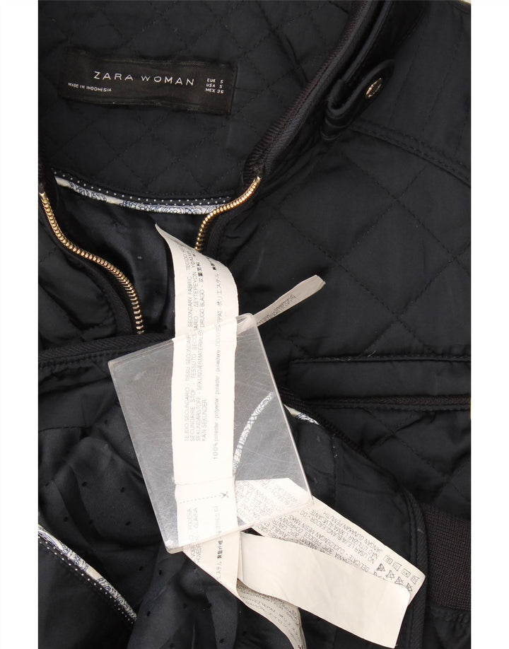 Zara Γυναικείο καπιτονέ μπουφάν UK 10 Small Navy Blue Colourblock Polyester
