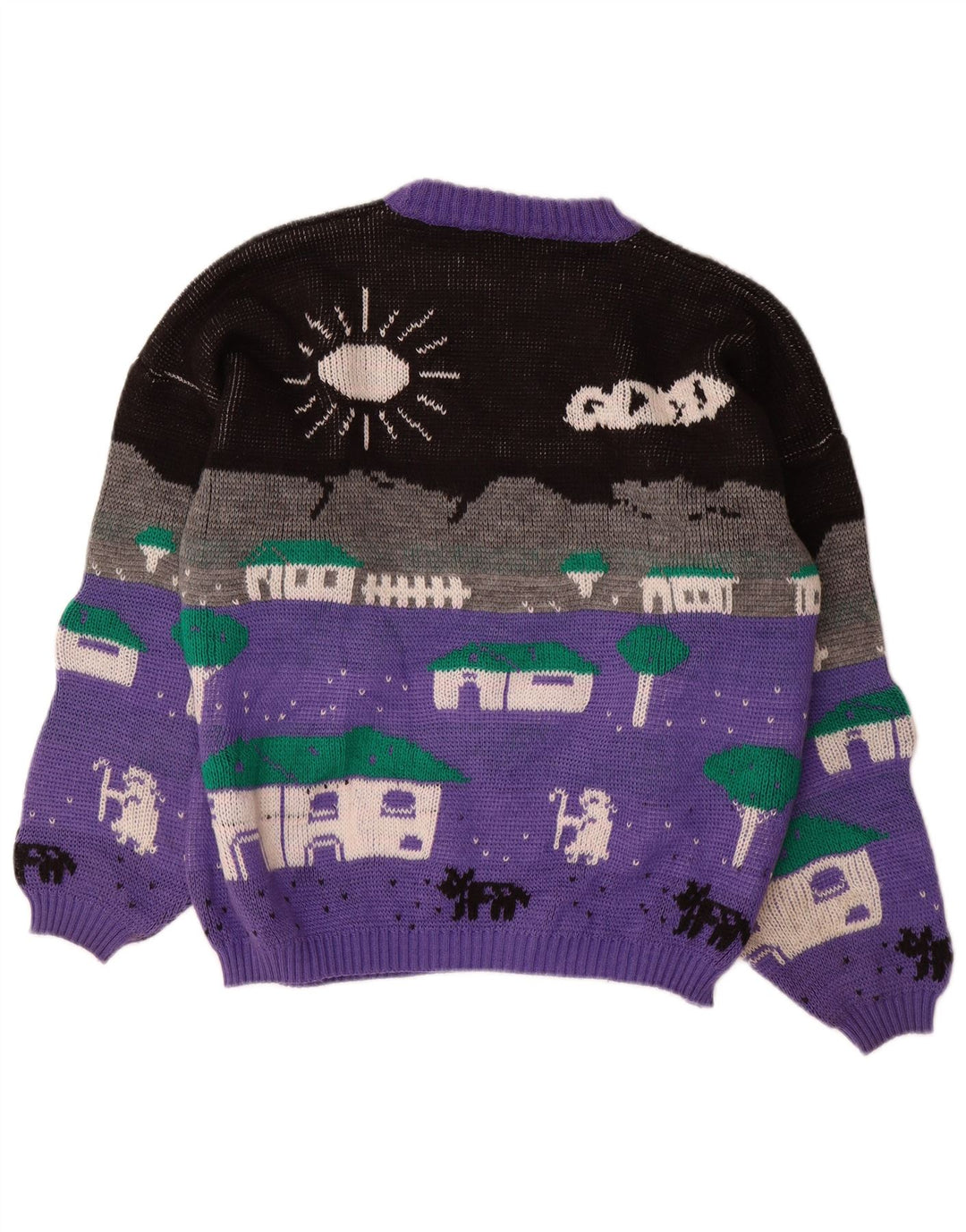 ALTA MODA Γυναικείο πουλόβερ με λαιμόκοψη UK 16 Large Purple Colourblock