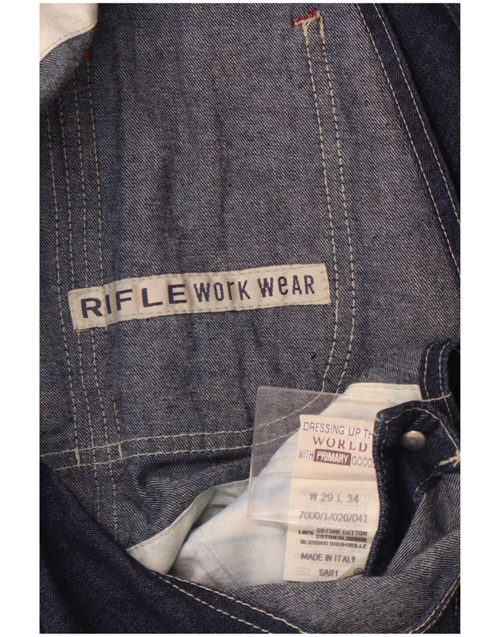 RIFLE Γυναικεία Dungarees Cargo Jeans W29 L30 Navy Blue Cotton