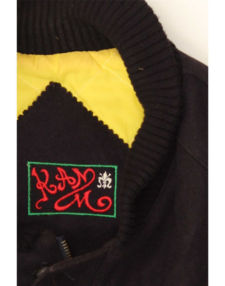 Vintage Ανδρικό Bomber Windbreaker Jacket IT 52 XL Μαύρο Μαλλί