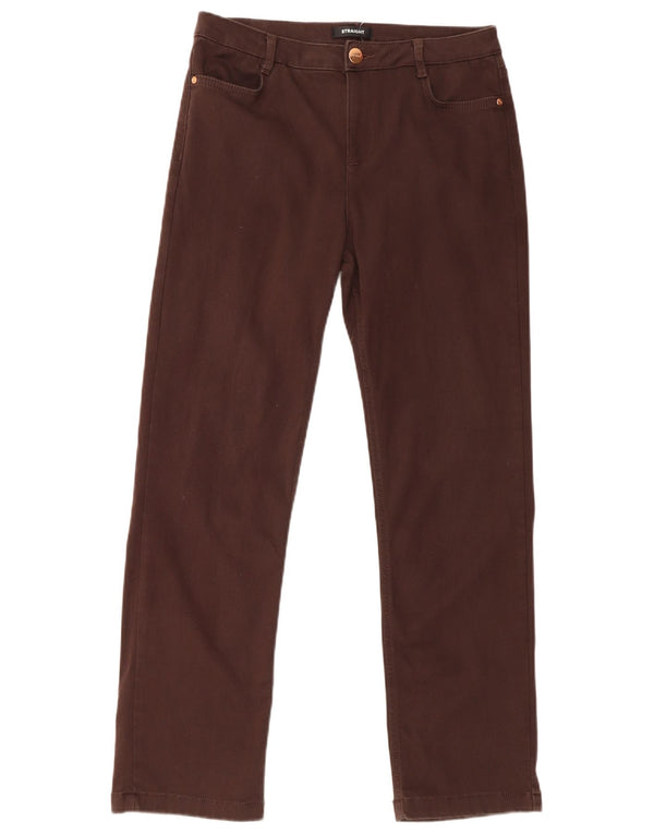 Marks & Spencer Γυναικεία ίσια τζιν UK 14 μεγάλα W32 L31 καφέ βαμβακερά