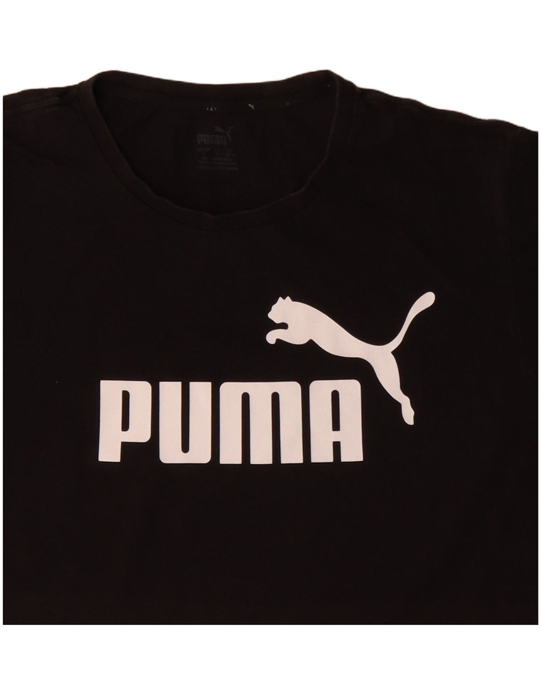 Ανδρικό γραφικό μπλουζάκι Puma, μεγάλο μαύρο βαμβακερό
