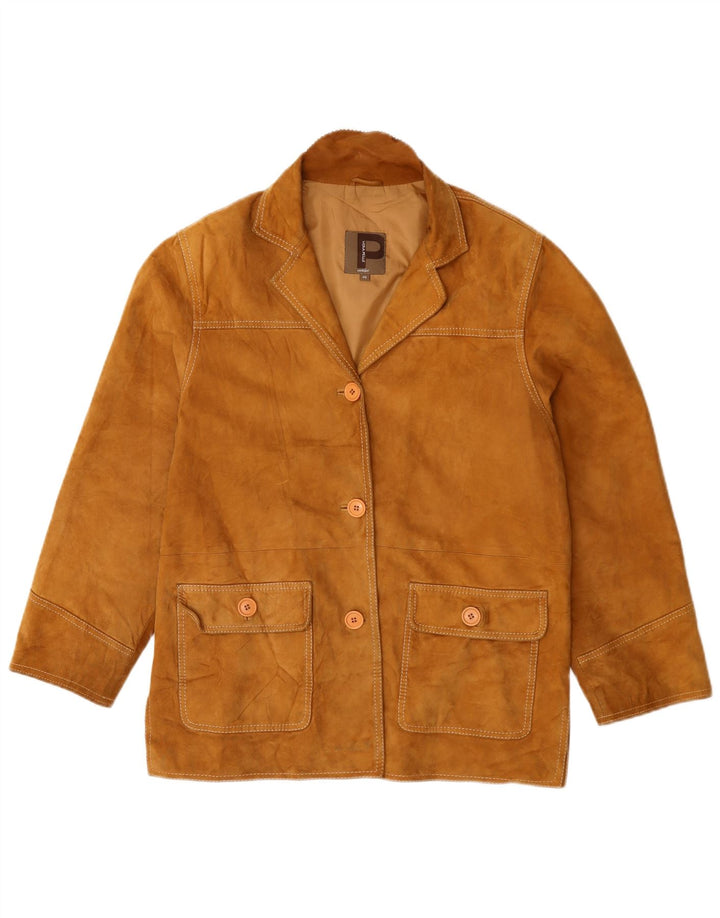 Conbipel Γυναικείο τζάκετ σουέντ σακάκι με 3 κουμπιά IT 46 Μεγάλο μπεζ δέρμα