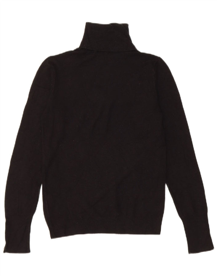 Zara Γυναικείο πουλόβερ με ρολό λαιμόκοψη UK 8 Small Black Viscose