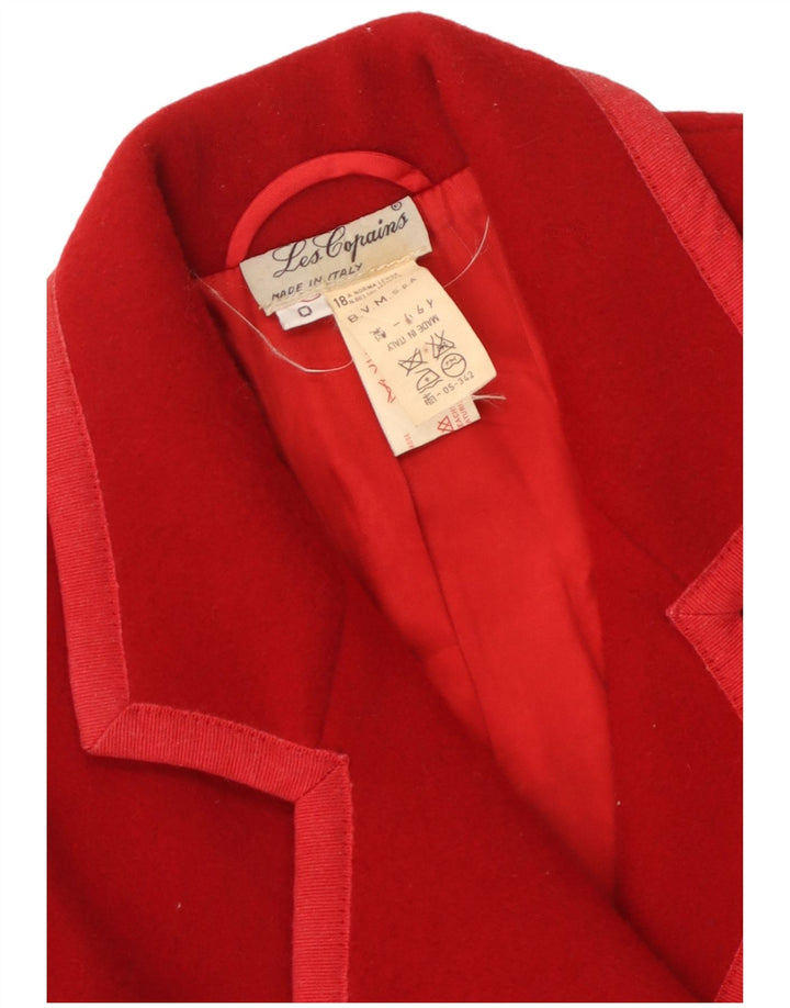 Les Copains Γυναικείο παλτό με διπλό στήθος UK 10 Small Red Wool