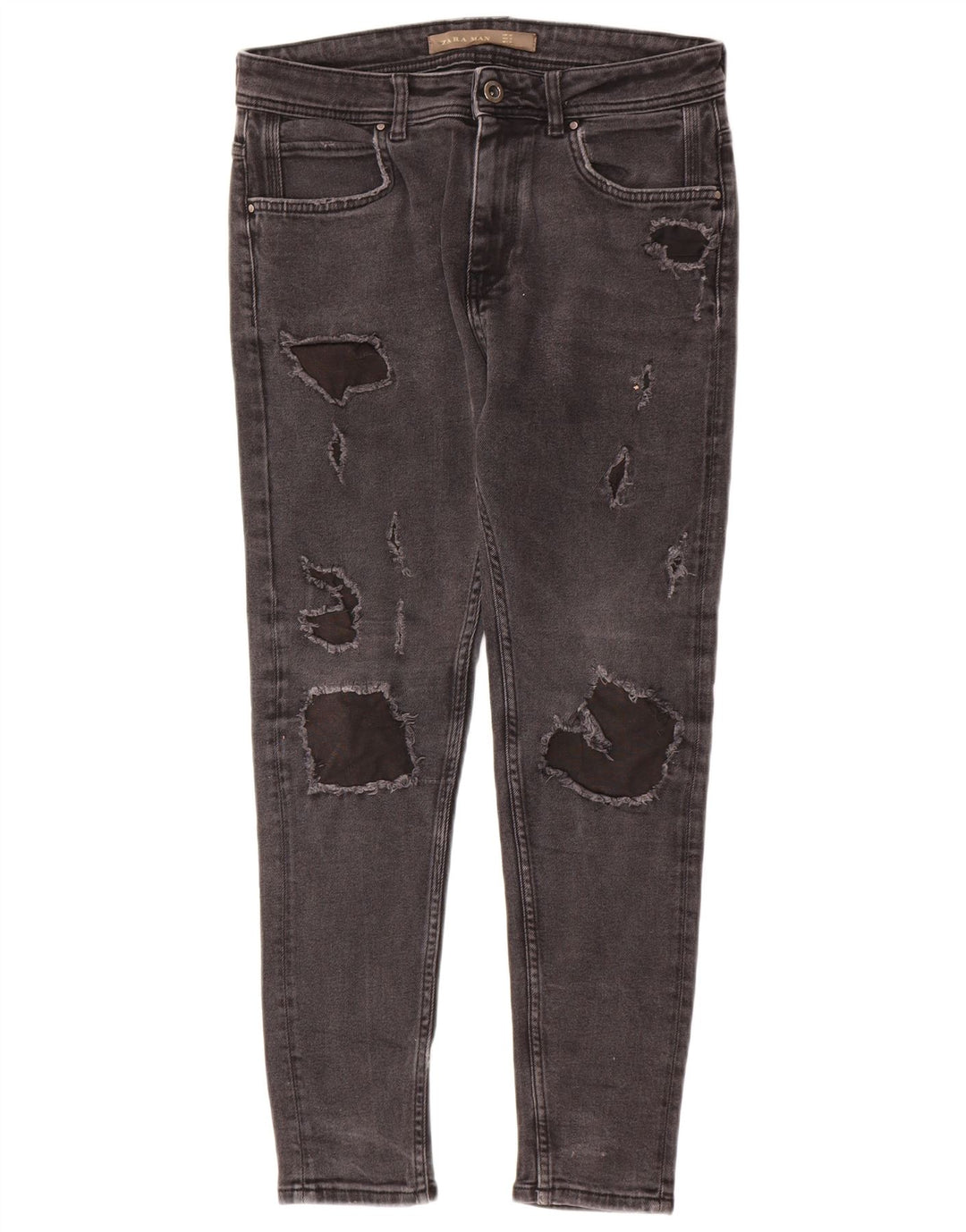 ZARA Mens Distressed Skinny Jeans EU 40 Medium W31 L26 Grey