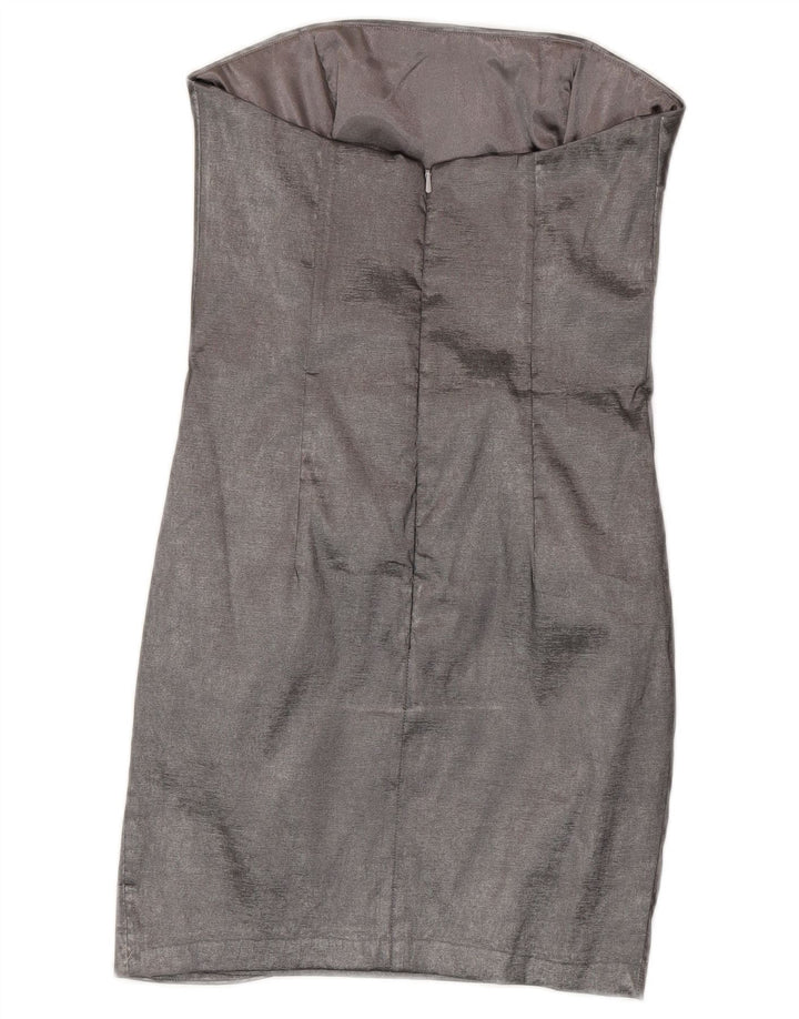 Γυναικείο στράπλες φόρεμα Jessica McClintock US 8 Medium Silver Polyester