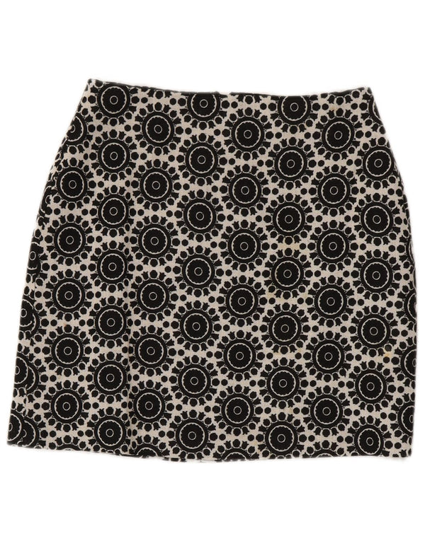 Marks & Spencer Γυναικεία Pencil Φούστα UK 8 Small W28 Μαύρο γεωμετρικό βαμβακερό