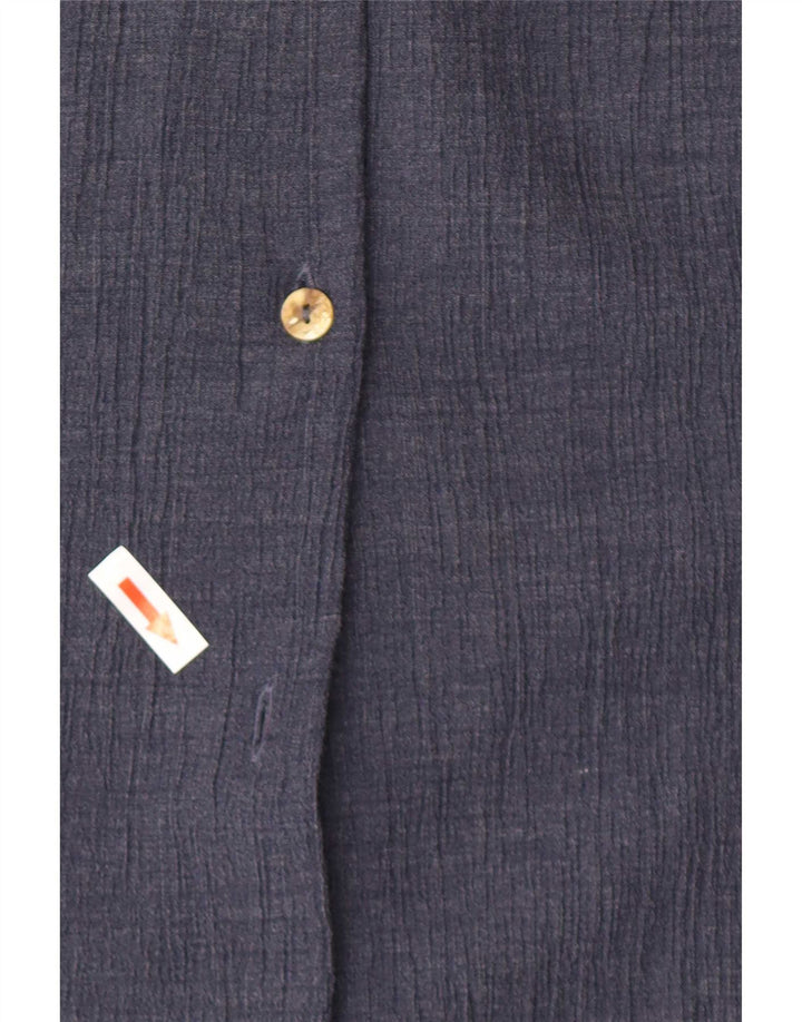 Benetton Γυναικείο Longline πουκάμισο UK 16 Large Navy Blue Polyester