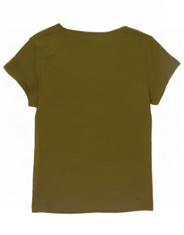 Marks & Spencer Γυναικείο T-Shirt Top UK 10 Small Khaki Cotton