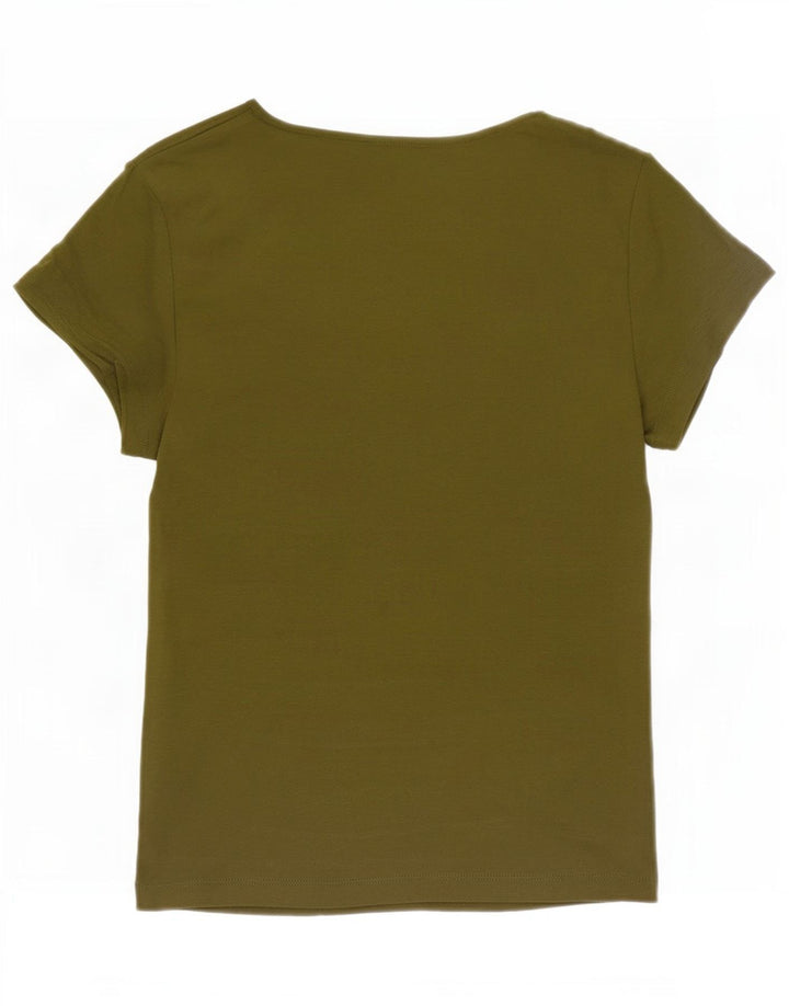 Marks & Spencer Γυναικείο T-Shirt Top UK 10 Small Khaki Cotton