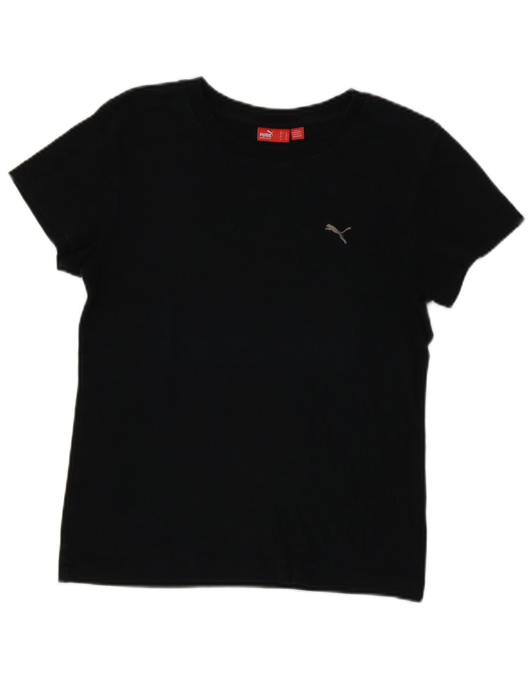 Puma Γυναικείο T-Shirt Top UK 14 Μεσαίο μαύρο βαμβακερό