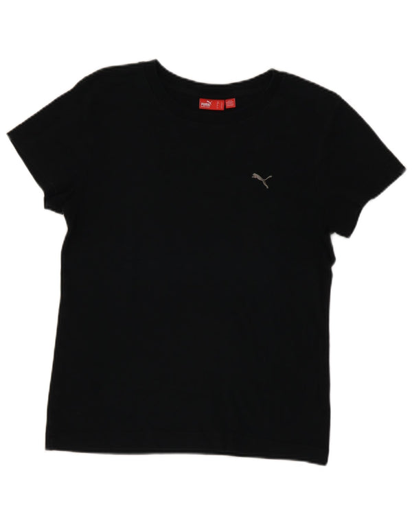 Puma Γυναικείο T-Shirt Top UK 14 Μεσαίο μαύρο βαμβακερό