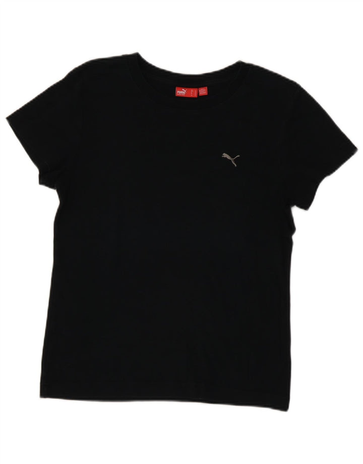 Puma Γυναικείο T-Shirt Top UK 14 Μεσαίο μαύρο βαμβακερό