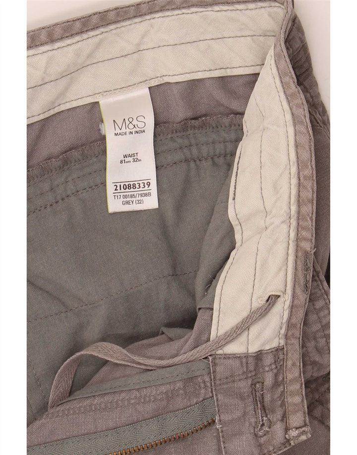 Ανδρικά σορτς βερμούδα Marks & Spencer W32 Μεσαίο γκρι λινό