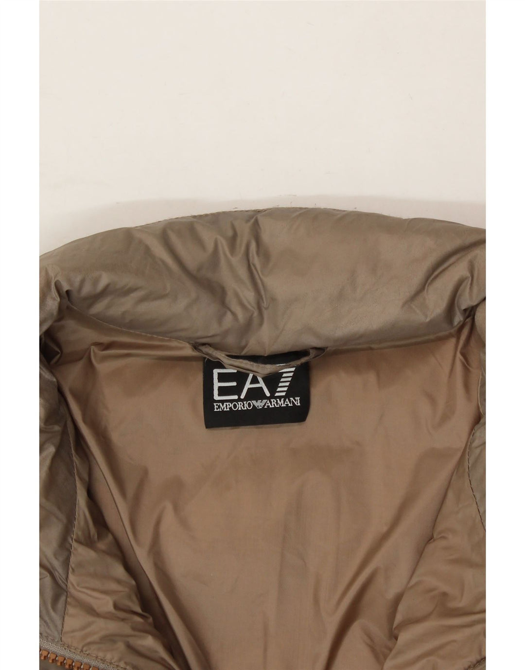 EMPORIO ARMANI Womens Padded Coat UK 10 Small Beige Polyamide Vintage Emporio Armani and Second-Hand Emporio Armani from Messina Hembry 