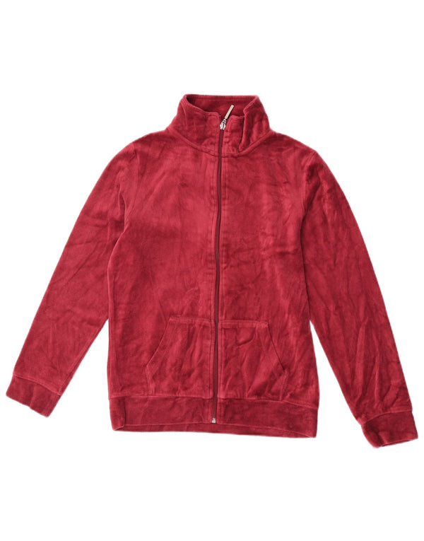 Vintage γυναικεία βελούδινη αθλητική φόρμα Top Jacket Large Maroon Βαμβακερό