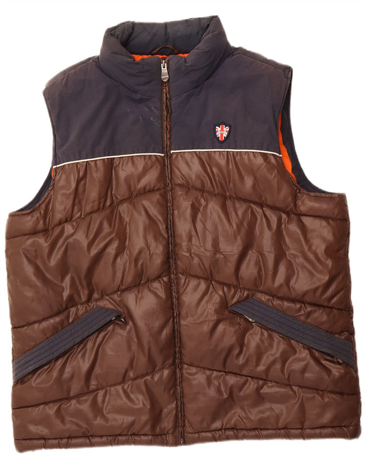 PUFFA ανδρική επένδυση Gilet UK 44 2XL καφέ χρώματος πολυεστέρας