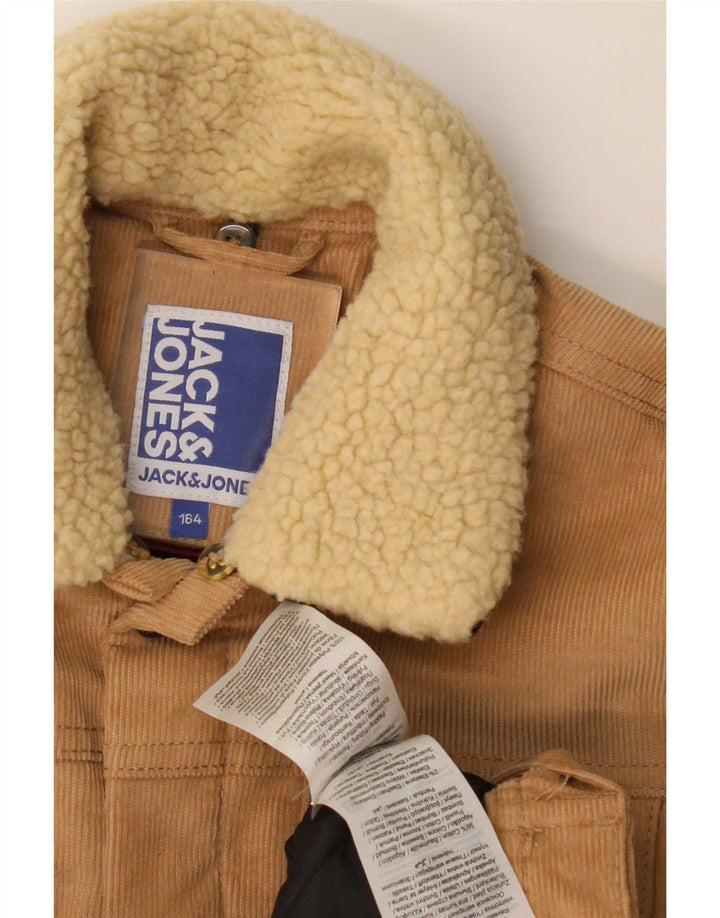 Jack & Jones Boys Corduroy Jacket 13-14 Years Beige Cotton