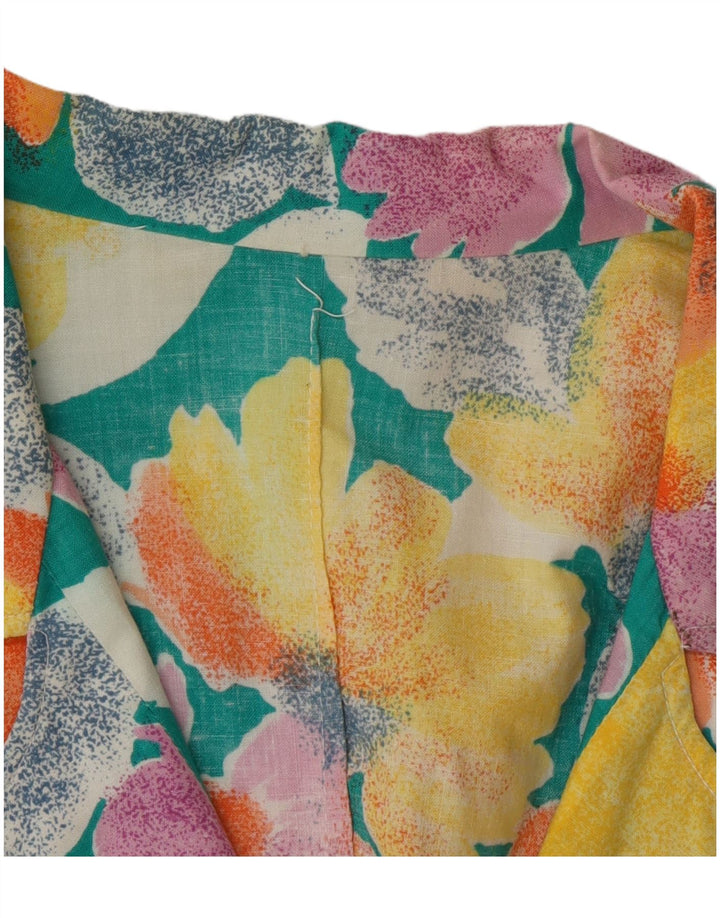 Vintage Γυναικείο Μπλέιζερ Μπουφάν UK 16 Μεγάλο Πολύχρωμο Φλοράλ