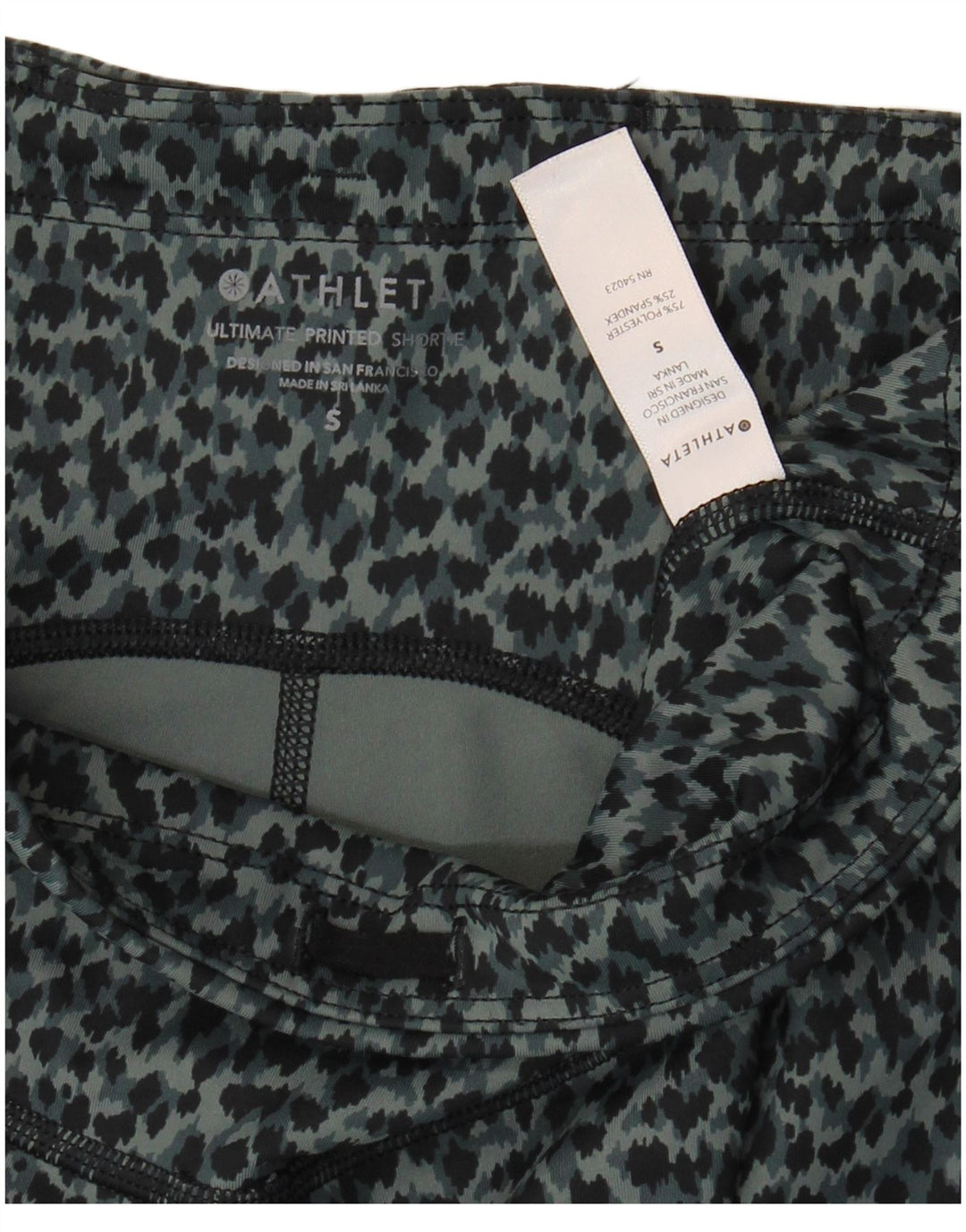 Athleta Γυναικείο αθλητικό σορτς UK 8 Small Grey Animal Print Polyester