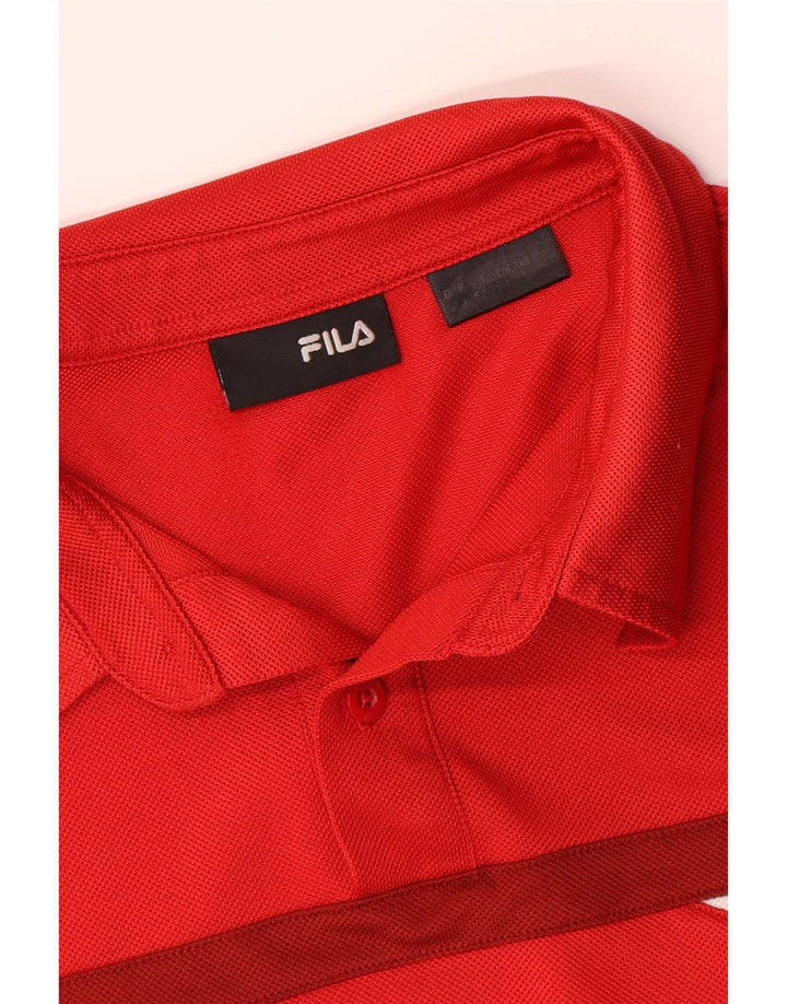 Fila Ανδρικό πουκάμισο πόλο με μεγάλο κόκκινο χρώμα πολυεστέρα