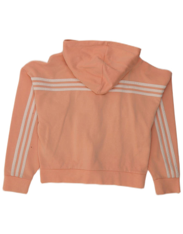 Γυναικείο πουλόβερ ADIDAS Crop με φερμουάρ με κουκούλα UK 4/6 XS Ροζ βαμβακερό