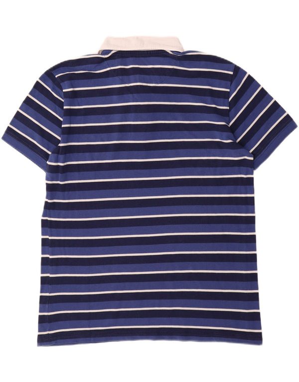 MARLBORO CLASSICS Mens Polo Shirt 2XL Blue Striped Cotton