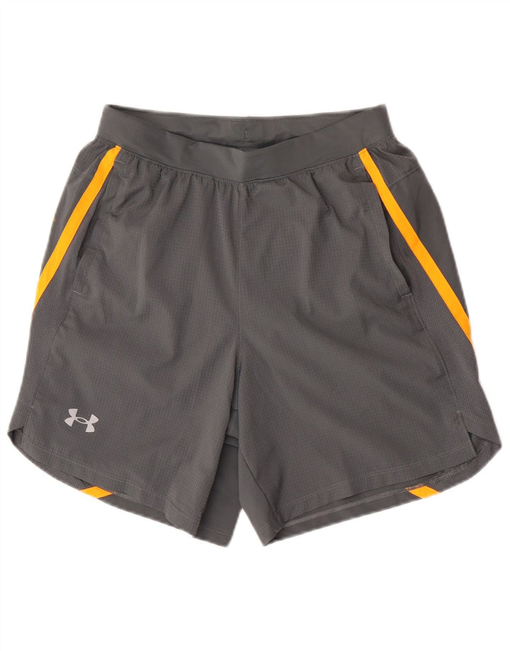Ανδρικό γραφικό αθλητικό σορτς Under Armour με μεσαίο γκρι χρώμα από πολυεστέρα