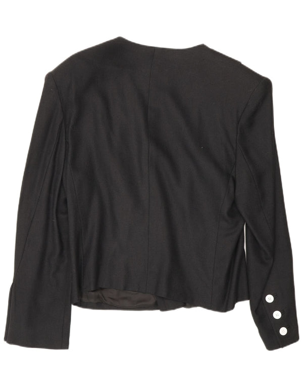 Louis Feraud Γυναικείο σακάκι Blazer με διπλό στήθος UK 16 μεγάλη μαύρη βισκόζη