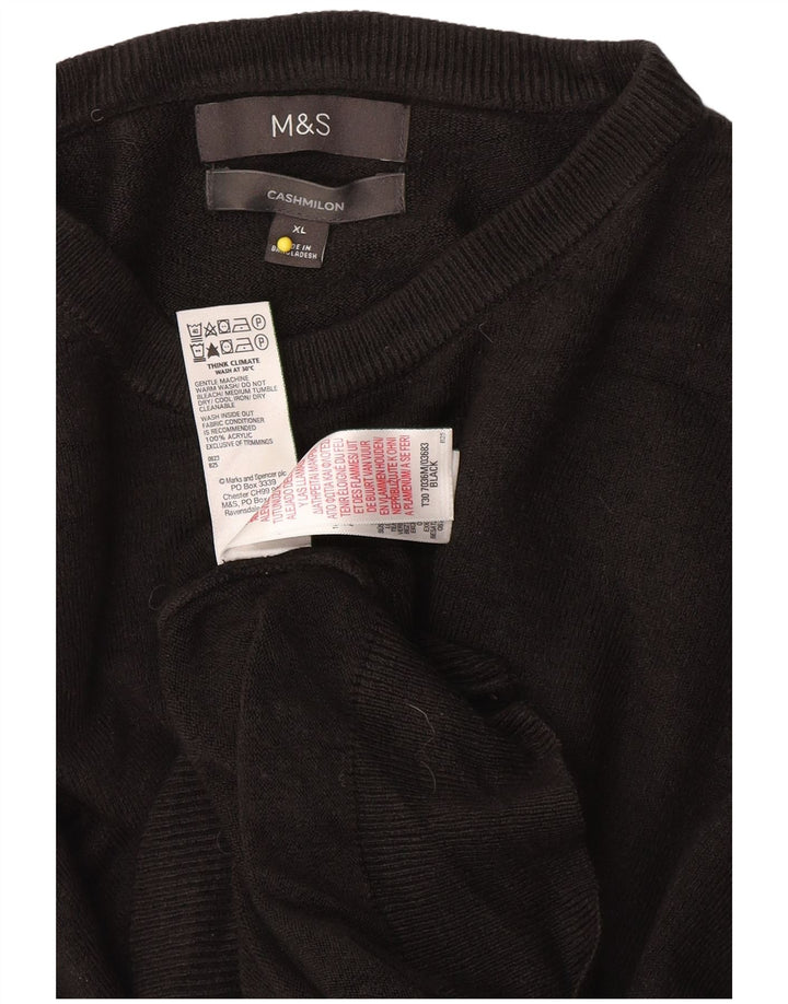 Marks & Spencer Womens Crew Jumper πουλόβερ XL Μαύρο Ακρυλικό